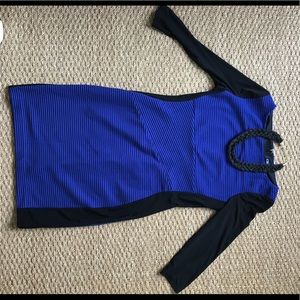 Blue and Black fitted dress